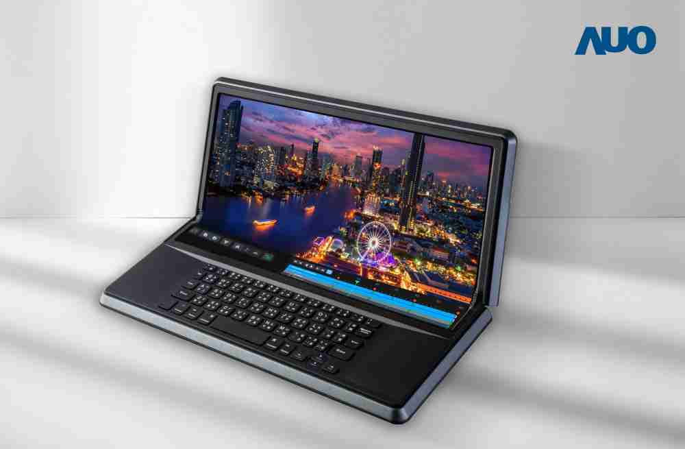 918.COM14.6吋Micro LED折迭显示屏幕，，，搭配半径4mm的弯折绞炼，，，，以及高画素、、高亮度、、、、高对比度的显示技术特点，，即便在大视角下仍保有绝佳色相与亮度